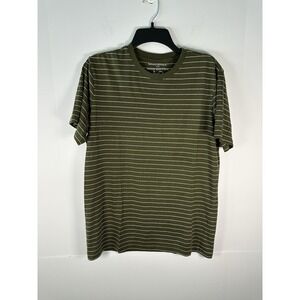 Banana Republic Eco Premium Wash T-Shirt Mens Green Striped LARGE TALL Tee
